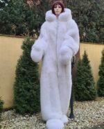 Londyn | Luxury Double Side Scandinavian White Fox Fur Costume With Fur Mittens & Fur Boots - Image 2