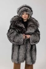 Rosita | Luxury Silver Fox Fur Jacket With Lavish Big Collar