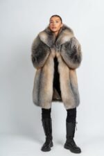 Aileen | Luxury Saga Scandinavian Northern Light Mutation Fox Fur Coat With Lavish Huge Collar - Image 2