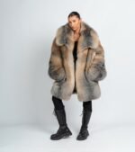 Aileen | Luxury Saga Scandinavian Northern Light Mutation Fox Fur Coat With Lavish Huge Collar