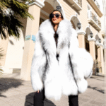 Dempsey | Luxury Scandinavian Artic Marble Fox Jacket Full Skins With Extra Lavish Collar