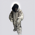 Armani | Luxury Double Side Saga Fox Fur Costume Blue Fox & Black – Fur Mittens & Fur Boots