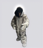 Armani | Luxury Double Side Saga Fox Fur Costume Blue Fox & Black – Fur Mittens & Fur Boots