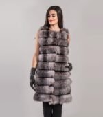 Calie | Luxury Frost Fox Fur Vest With Rex