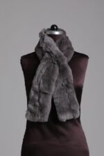 Ash Gray Rex Fur Scarf