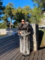 Amelie | Extra Long Silver Fox Coat - Image 2