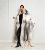 Rollins | Luxury Rare Double Face Scandinavian Shadow Blue Frost Fox & White Rex Boa-Cape With Detachable Tails - Image 4