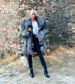 Jade | Luxury Scandinavian Silver Fox Fur Coat With Lavish Huge Collar