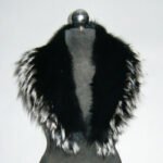 Black Fox Fur Shawl Collar Silver Tips Women's - Image 4