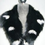 Black White Fox Fur Collar Women's