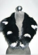 Black White Fox Fur Collar Women's