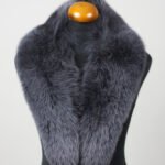 Blue Gray Fox Fur Shawl Collar