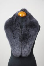 Blue Gray Fox Fur Shawl Collar