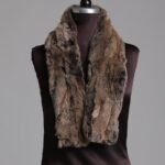 Brown Black Rex Fur Scarf