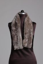 Brown Gray Rex Fur Scarf