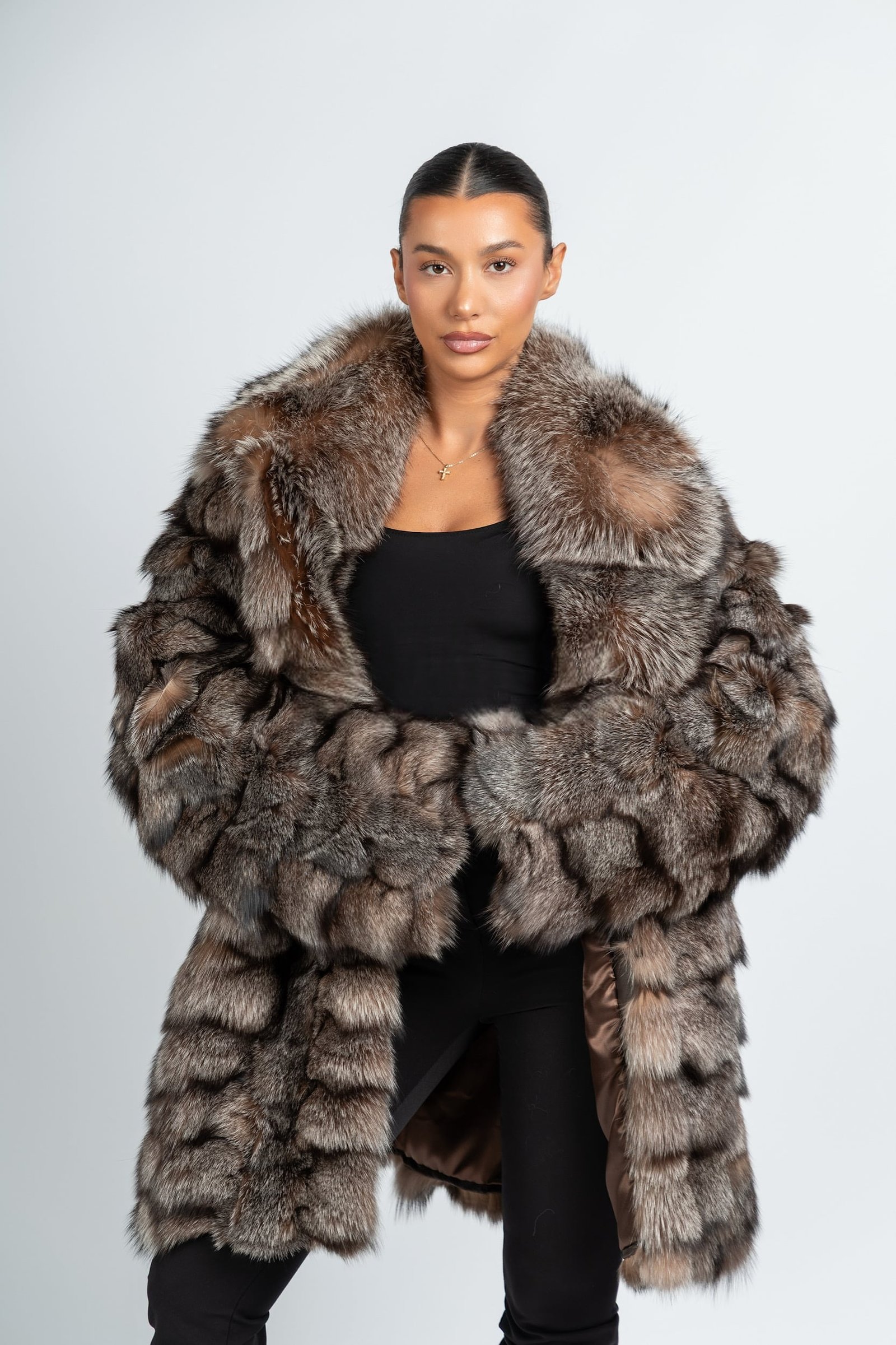 c05a9a10-dc31-4ee8-ba41-ee36083fdb5b-1765286024 Tenley | Luxury Scandinavian Crystal Heavy Fox Fur Jacket / Coat With Lavish Smoking Collar - Image 1