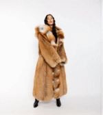 Nicole | Gold Fox Fur Coat Full Skins With Hood - Image 2