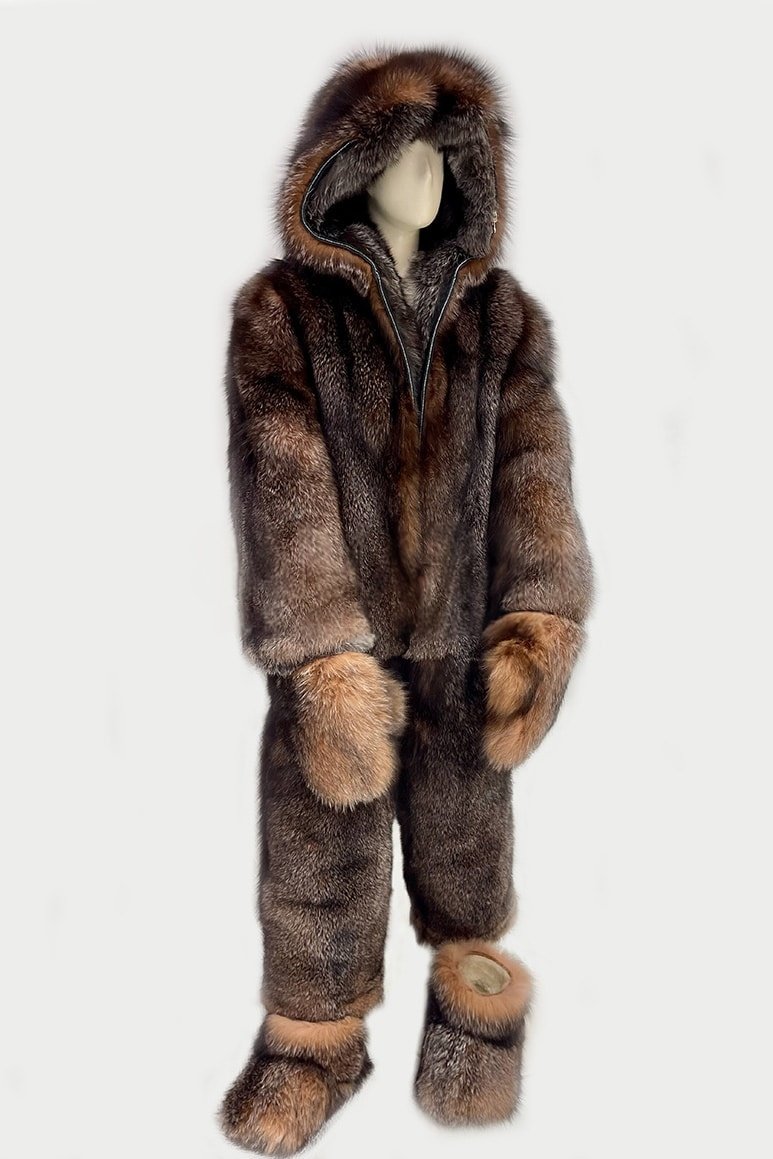 c730d4a3-9722-4bba-964c-2f8ad173f911-1766674153 Spencer | Luxury Saga Scandinavian Double Side Crystal and blue frost Fox Fur Costume with gloves & boots - Image 1