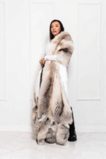 Danni | Luxury Rare Double Face Scandinavian Fawn Light Fox & White Rex Fur Boa-Cape With Detachable Tails - Image 2