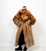 Phyllis | Luxury Rare Scandinavian Gold Cross Fox Full Length Fur Coat With Extra Lavish Collar - Image 2