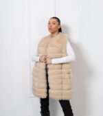 Brodie | Luxury Saga Beige Fox Fur Vest