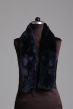 Dark Blue Rex Fur Scarf - Image 2