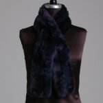 Dark Blue Rex Fur Scarf