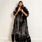 Charmaine | Luxury Double Face Scandinavian Silver Fox & White Rex Boa-Cape With Detachable Tails