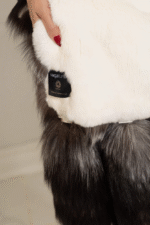 Charmaine | Luxury Double Face Scandinavian Silver Fox & White Rex Boa-Cape With Detachable Tails - Image 4