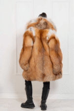 Nya | Luxury Scandinavian Gold Fox Fur Coat With Super Lavish Collar - Image 4