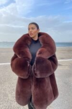Bruna | Brown Fox Plush Fur Coat