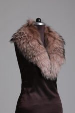 Feathered Crystal Fox Fur Collar - Image 2