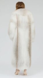 Dakoa | Luxury Rare Scandinavian Fawn Light Fox Full Length Fur Coat With Extra Lavish Collar - Image 4