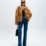 Raquel | Luxury Scandinavian Gold Fox Fur Jacket With U Type Collar