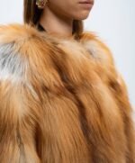 Raquel | Luxury Scandinavian Gold Fox Fur Jacket With U Type Collar - Image 3