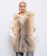 Leelie | Luxury Saga Scandinavian Golden Island Fox Fur Vest – Lavish Hood - Image 3