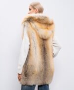 Leelie | Luxury Saga Scandinavian Golden Island Fox Fur Vest – Lavish Hood - Image 4