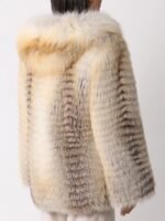 Yvette | Luxury Scandinavian Golden Island Fox Jacket With Lavish Fur Hood - Image 3