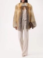 Kailin | Luxury Scandinavian Golden Island Fox Jacket With Collar