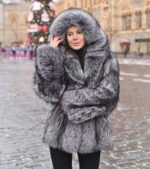 Leeaster | Luxury Scandinavian Silver Fox Fur Jacket With Lavish Fur Hood - Image 3