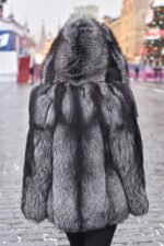 Leeaster | Luxury Scandinavian Silver Fox Fur Jacket With Lavish Fur Hood - Image 2