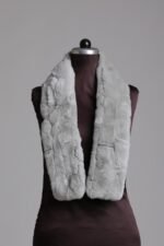 Gray Blue Rex Fur Scarf