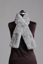 Gray Blue Rex Fur Scarf - Image 2
