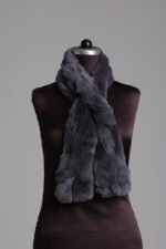 Gray Rex Fur Scarf - Image 2