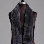 Gray Rex Fur Scarf