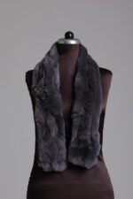 Gray Rex Fur Scarf