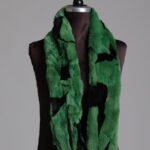 Green Black Rex Fur Scarf