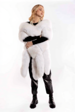 Luxury Shadow White Fox Fur Boa With Tails - Image 2