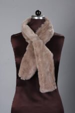 Beige Rex Rabbit Fur Scarf - Image 2