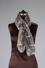 Gray Rex Rabbit Fur Scarf